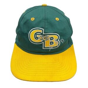 Vintage Green Bay‎ Packers Hat Cap Snapback Green Yellow 90s NFL Burger King